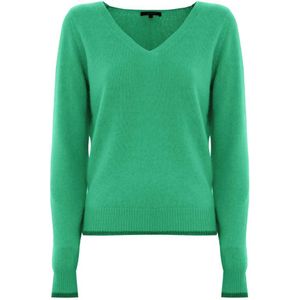 Kocca, Truien, Dames, Groen, M, Wol, Angora Wol V-hals Trui