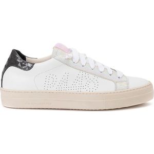 P448, Schoenen, Dames, Wit, 36 EU, Leer, Donkere leren sneakers Thea