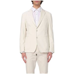 Hugo Boss, Jassen, Heren, Wit, XL, Katoen, Stretch Katoen Jersey Blazer