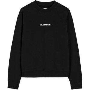 Jil Sander, Sweatshirts & Hoodies, Dames, Zwart, XS, Katoen, Zwart katoenen sweatshirt
