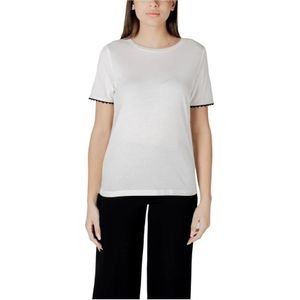Street One, Tops, Dames, Wit, M, Katoen, Decoratieve Tape T-shirt