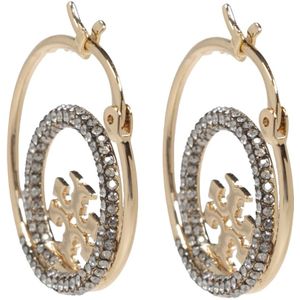 Tory Burch, Accessoires, Dames, Geel, ONE Size, Logo Oorbellen