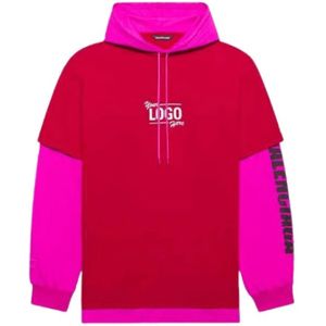 Balenciaga, Sweatshirts & Hoodies, Dames, Roze, XS, Katoen, Hoodie Rood Fucsia Unisex