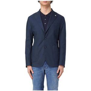 Manuel Ritz, Jassen, Heren, Blauw, 2Xl, Elegant Beige Blazer