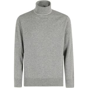 Eleventy, Truien, Heren, Grijs, L, Kasjmier, Tipping Turtleneck Trui