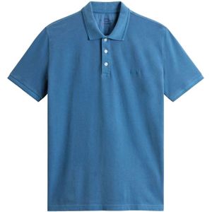 Woolrich, Tops, Heren, Blauw, XL, Katoen, Piqué Polo Shirt