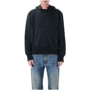 Our Legacy, Sweatshirts & Hoodies, Heren, Zwart, L, Katoen, Zwarte Gebreide Relic Hoodie