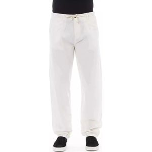 Baldinini, Broeken, Heren, Wit, XS, Katoen, Elegante Witte Chino Broek