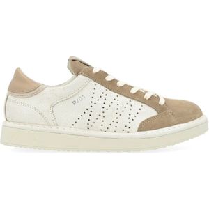 Panchic, Schoenen, Heren, Wit, 46 EU, Suède, Ivoor en beige suède sneaker model P01