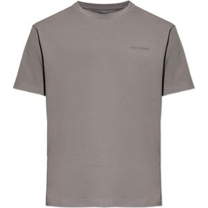Paul & Shark, Tops, Heren, Grijs, XL, Katoen, Katoenen T-shirt met Geborduurd Logo