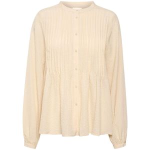 Part Two, Blouses & Shirts, Dames, Beige, XL, Polyester, Wafelstof Lange Mouw Blouse