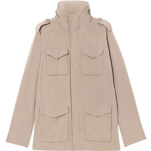 Brooks Brothers, Jassen, Heren, Beige, XL, Polyester, Waterafstotende perzik touch field jas