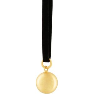 Dansk Copenhagen, Accessoires, Dames, Geel, ONE Size, Suède, Kras Gouden Bal Suede Ketting