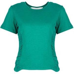 Silvian Heach, Tops, Dames, Groen, S, Katoen, Fitted T-shirt met ronde hals