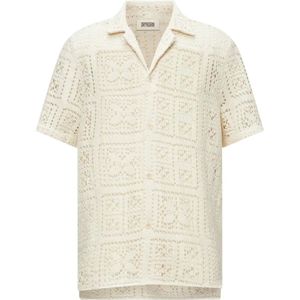 Drykorn, Tops, Heren, Beige, XL, Gebreide Kraag Shirt