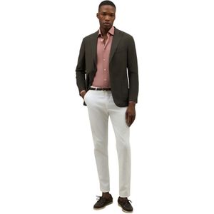 Boglioli, Jassen, Heren, Groen, XL, Katoen, Stretch Linen Cotton micro-herringbone K-Jacket