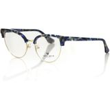 Frankie Morello, Accessoires, Dames, Blauw, ONE Size, Blauwe Mother of Pearl Clubmaster Bril