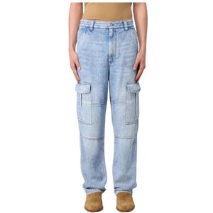 Isabel Marant, Jeans, Heren, Blauw, W40, Denim, Relaxed Fit Denim Cargo Broek