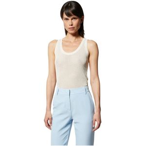 Silvian Heach, Tops, Dames, Wit, L, Nylon, Gebreide geperforeerde hemdje