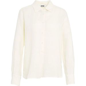 Mauro Grifoni, Blouses & Shirts, Dames, Wit, S, Linnen, Italiaanse Linnen Blouse met Overhemdkraag