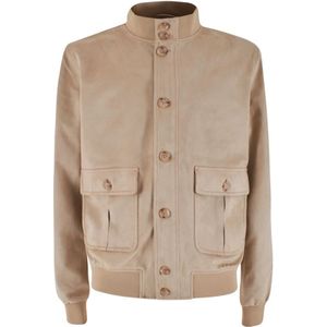 YES Zee, Jassen, Heren, Bruin, M, Beige Herenjas Met Knoopsluiting