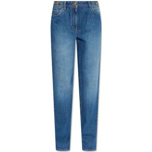 Versace, Jeans, Dames, Blauw, W25, Katoen, Jeans met logo