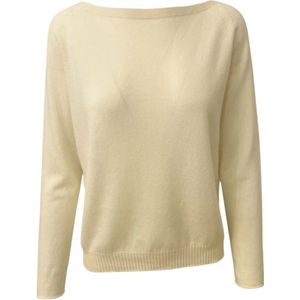 Gran Sasso, Truien, Dames, Wit, M, Kasjmier, Kasjmier Boothals Trui Room