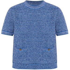 Gucci, Tops, Dames, Blauw, L, Katoen, Elegante Damesblouse
