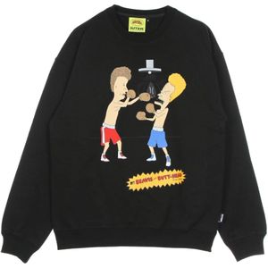Iuter, Sweatshirts & Hoodies, Heren, Zwart, S, Katoen, Beavis & Butthead Crewneck Sweatshirt Zwart