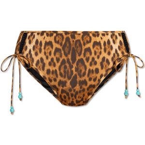 La Perla, Badkleding, Dames, Bruin, S, Leer, Hoog getailleerde bikinibroek