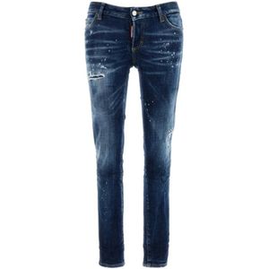 Dsquared2, Jeans, Dames, Blauw, S, Denim, Stretch Denim Jennifer Jeans