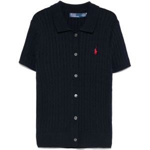 Polo Ralph Lauren, Truien, Dames, Blauw, M, Katoen, Gebreid Vest
