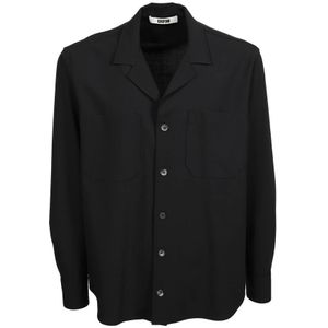 Mauro Grifoni, Overhemden, Heren, Blauw, L, Wol, Blauwe Technische Wol Overhemd
