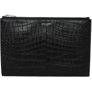 Yves Saint Laurent Vintage, Pre-owned, Dames, Zwart, ONE Size, Leer, Pre-owned Leather clutches