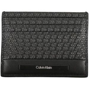 Calvin Klein, Accessoires, Heren, Zwart, ONE Size, Polyester, Stijlvol Zwart Contrast Kaarthouder