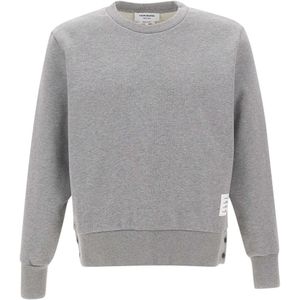 Thom Browne, Truien, Heren, Grijs, M, Katoen, Grijze katoenen sweater