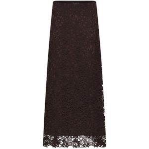Bruuns Bazaar, Rokken, Dames, Bruin, XL, Delicioso Kant Rok