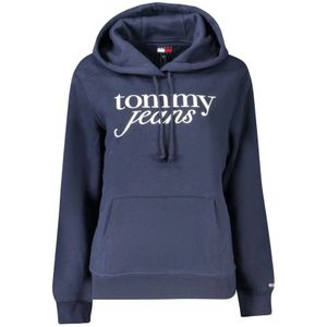 Tommy Hilfiger, Sweatshirts & Hoodies, Dames, Blauw, S, Katoen, Blauwe Katoenen Dames Sweater Hoodie