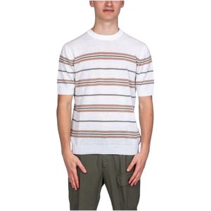 Peserico, Truien, Heren, Veelkleurig, XL, Witte Gebreide Trui