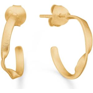 Frk. Lisberg, Accessoires, Dames, Geel, ONE Size, Gedraaide 14 karaats vergulde zilveren hoops