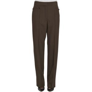 Lemaire, Broeken, Dames, Bruin, M, Wol, Bruine wollen broek met zakken