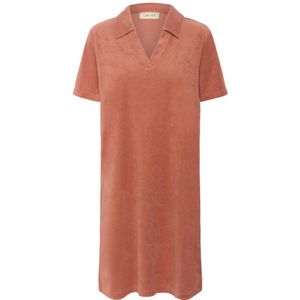 Cream, Kleedjes, Dames, Bruin, 2Xl, Polo Jurk met V-Hals Bruschetta