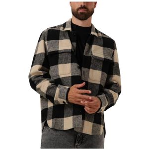 Drykorn, Jassen, Heren, Veelkleurig, M, Katoen, Zwarte Overshirt Selton