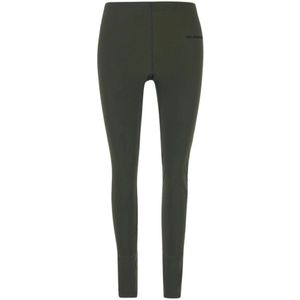 Jil Sander, Broeken, Dames, Groen, L, Logo Leggings