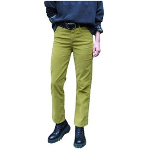 Islow, Broeken, Dames, Groen, W26, Katoen, Hoge taille Rechte Jeans
