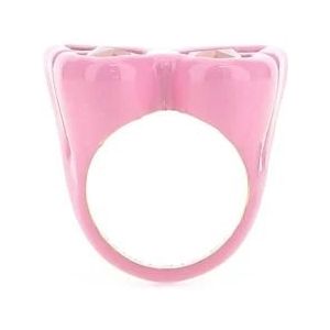 Dans LES Rues, Accessoires, Dames, Roze, 51 MM, Roze Beatter-Fly Ring in 925 Zilver