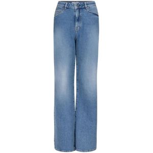 Dante 6, Jeans, Dames, Blauw, XS, Katoen, Bella Gewassen Blauwe Wijde Spijkerbroek