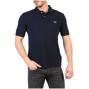 Napapijri, Tops, Heren, Blauw, S, Katoen, Polo Shirts