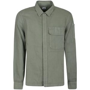 C.p. Company, Overhemden, Heren, Groen, XL, Lens Overshirt