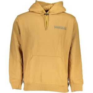 Napapijri, Sweatshirts & Hoodies, Heren, Beige, L, Capuchontrui Beige Lange Mouw Logo